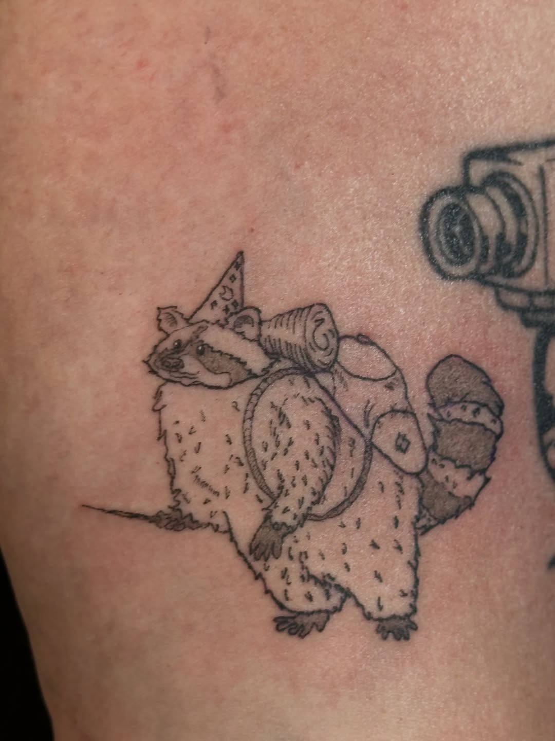 Wizard raccoon tattoo by Ian Jensen