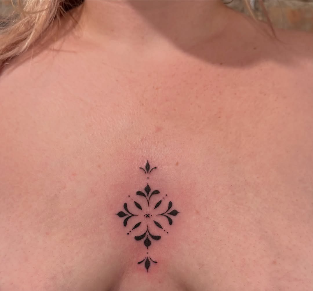 Ornamental florals tattoo by Tati Johnston